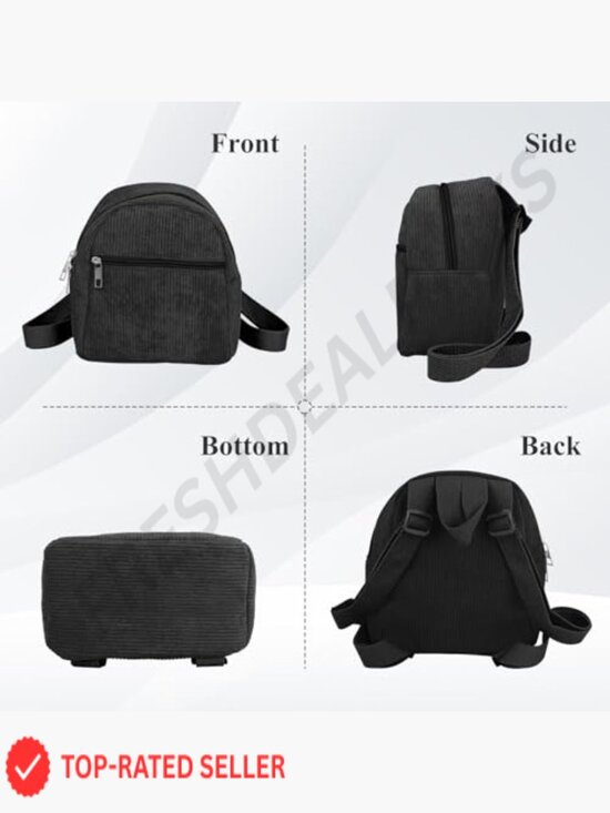 Mini Corduroy Backpack Small Backpack for Women Casual Daypack Lightweight main image 6